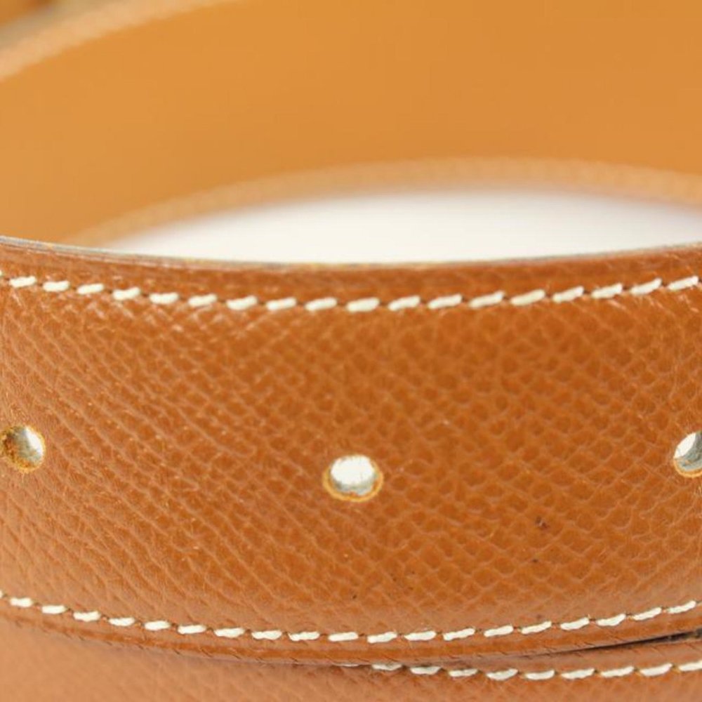 Hermès Brown x Gold 32mm Reversible H Logo Belt Kit 67h422s - Picture 11 of 12